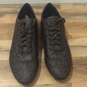 Fendi Zucca Men’s Brown Sneakers Sz 11